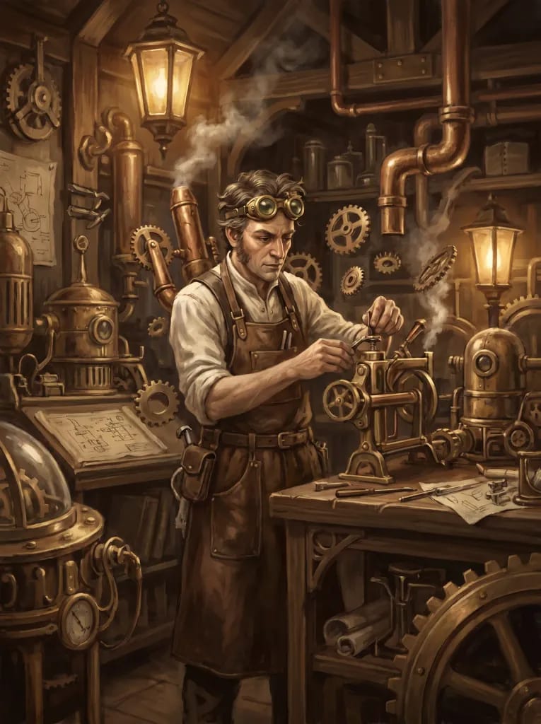 Steampunkowy wynalazca
