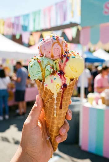 Lody w rożku