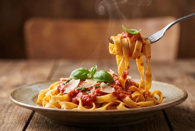 Tagliatelle na widelcu