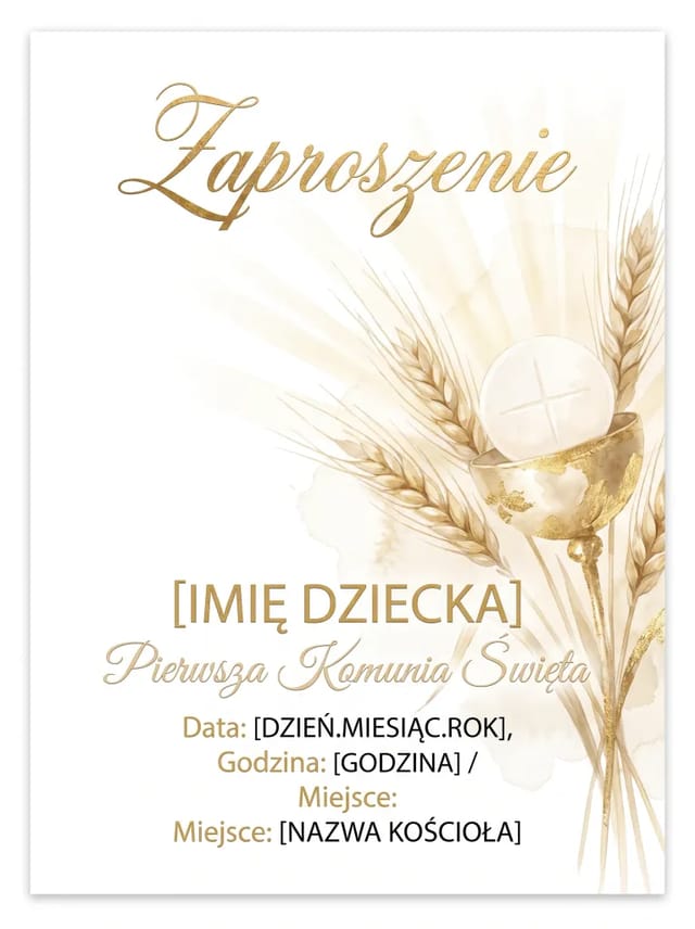 Zaproszenie komunijne