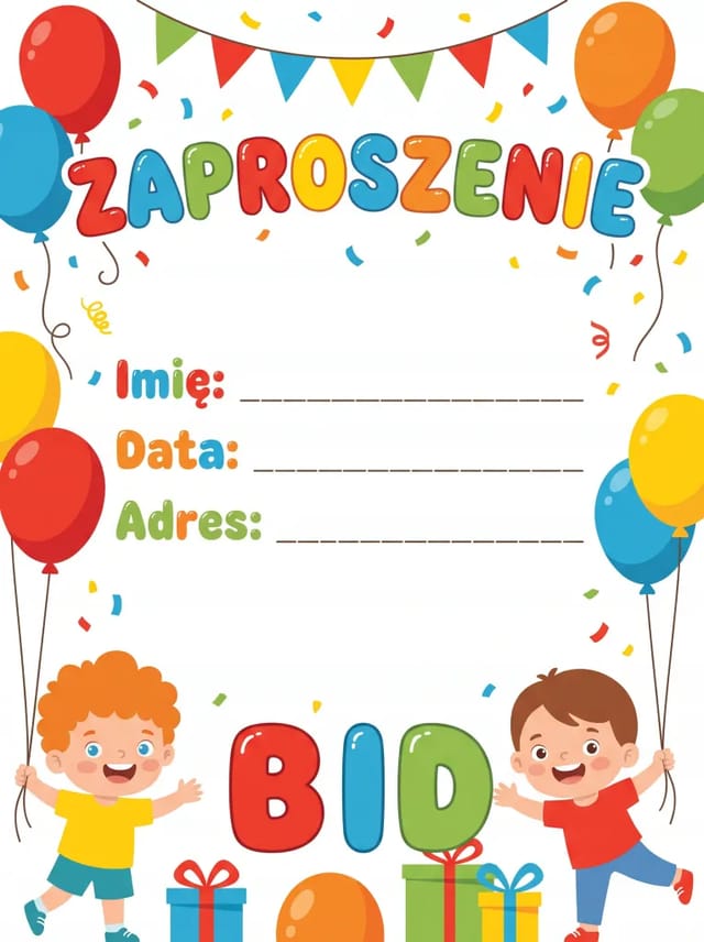 Zaproszenie na urodziny