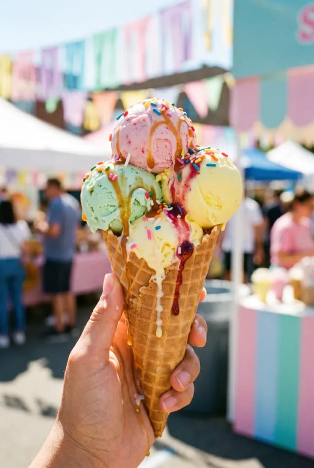 Lody w rożku